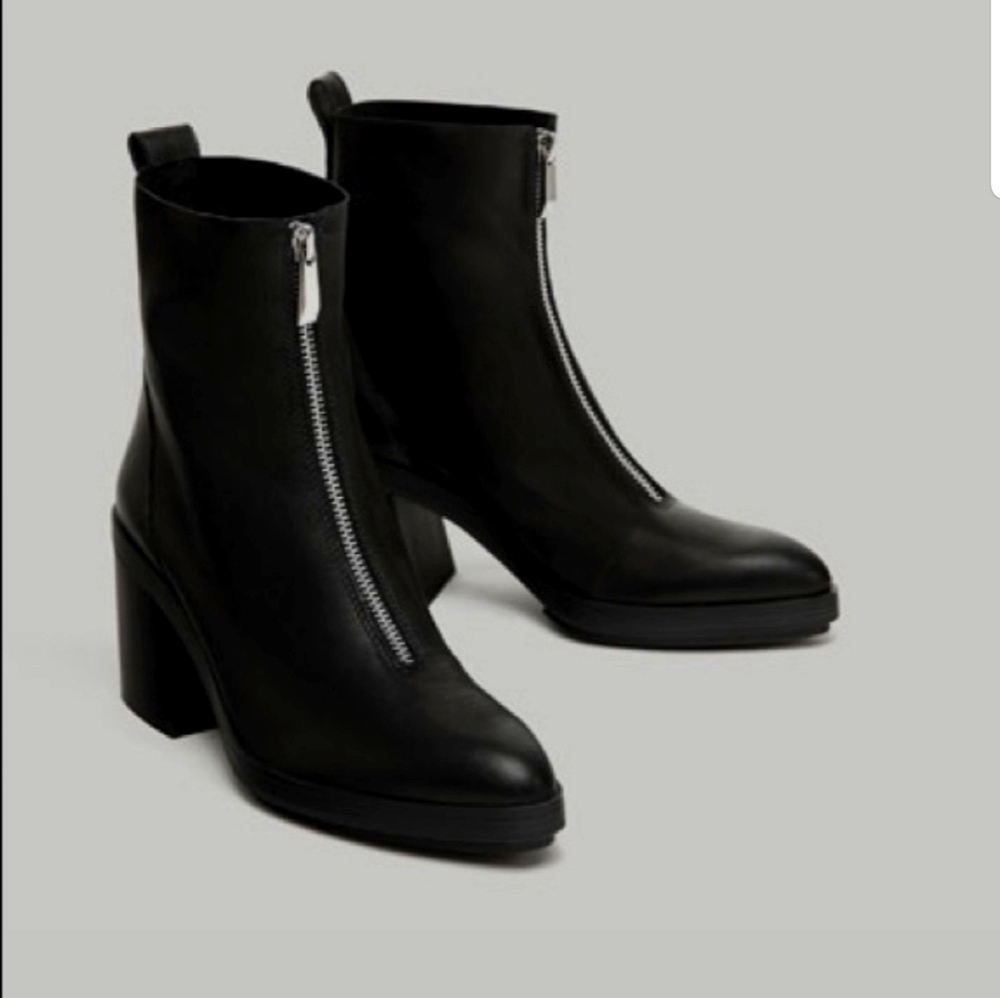 ZARA black Leather boots